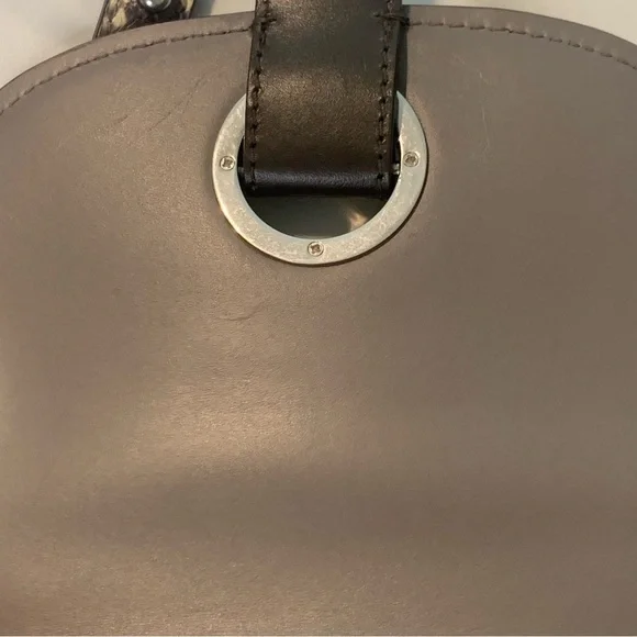 Michael Kors Snakeskin Crossbody Bag Women’s Half Moon Purple Top Handle Purse - Picture 14 of 16